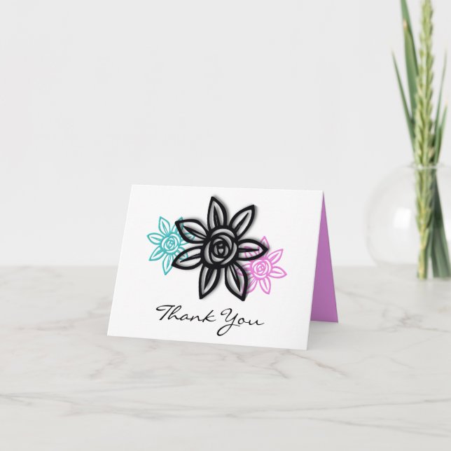 Gutes und farbenfrohes Blumengeschenk Dankeschön K Dankeskarte (Vorderseite)