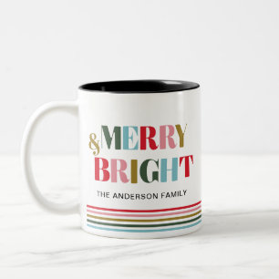 Gutes und helles Retro Family Foto Geschenk Zweifarbige Tasse