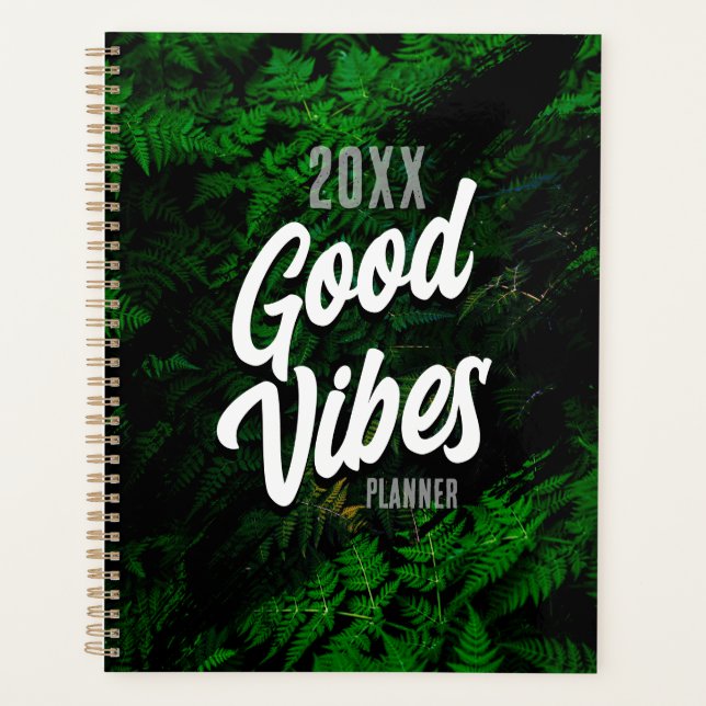 Gutes Vibes Green Leaf Design Planer (Vorderseite)