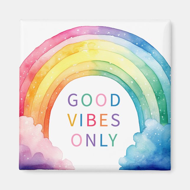 Gutes Vibes nur Regenbogenfarbenmagazin Magnet (Vorne)