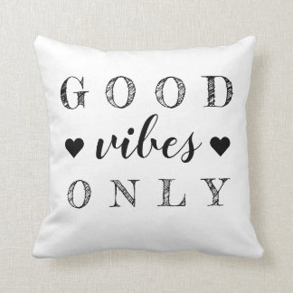 Gutes Vibes-nur ZitatSchwarz-weißer Reversible Kissen