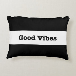 Gutes Vibes White Band Design (anpassbare Farbe) Dekokissen