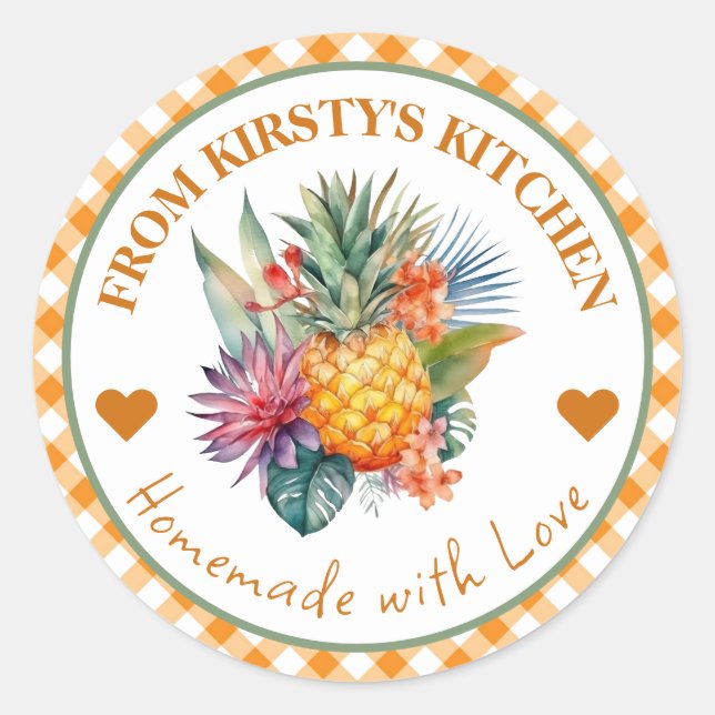 Gütesiegel für Ananas Runder Aufkleber (Vorderseite)