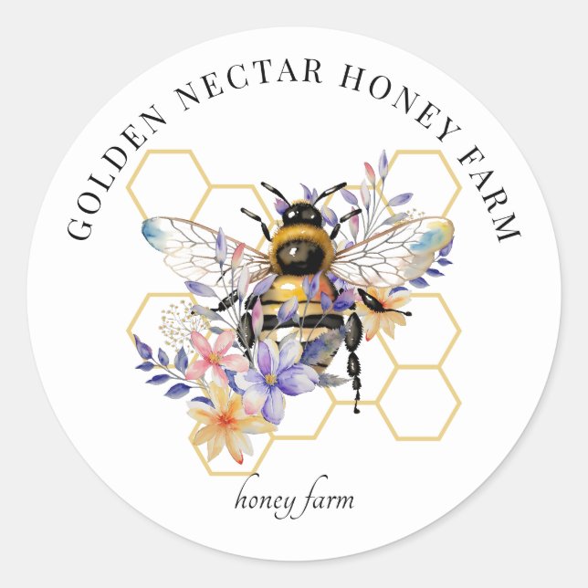 Gütesiegel für Bienenweine Runder Aufkleber (Vorderseite)