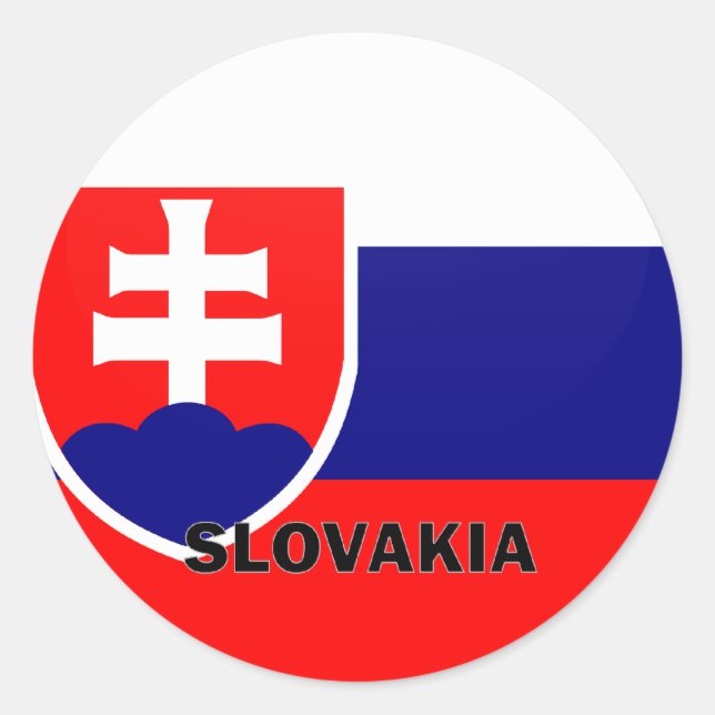 Gütesiegel für die Slowakei Roundel Runder Aufkleber (Vorderseite)