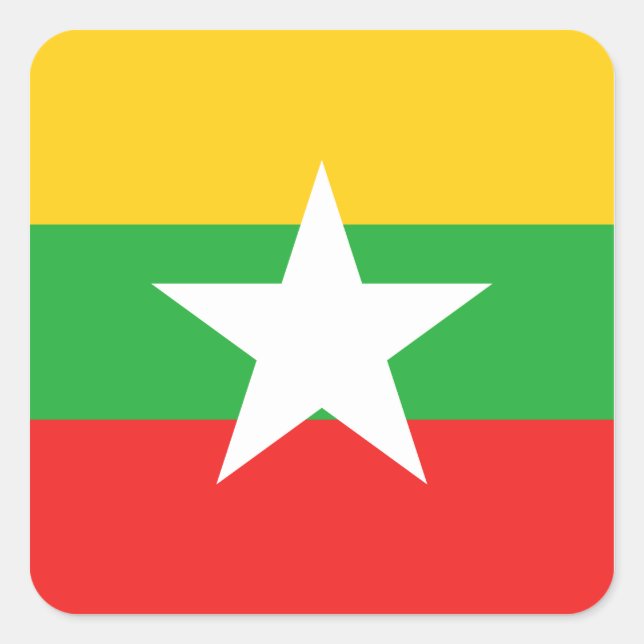 Gütesiegel für Myanmar Quadratischer Aufkleber (Vorderseite)