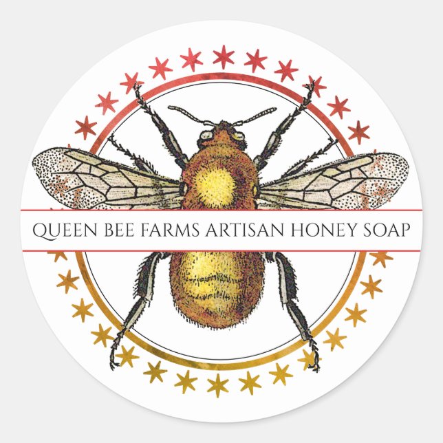 Gütesiegel für Whimsical Golden Bee Honey Soap Runder Aufkleber (Vorderseite)