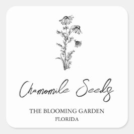 Gütezeichen Chamomile Quadratischer Aufkleber