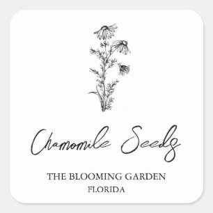 Gütezeichen Chamomile Quadratischer Aufkleber