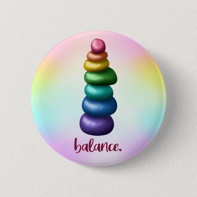 Guthaben an. Schaltfläche "Rainbow Stacking Rocks" Button (Vorderseite)