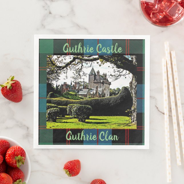 Guthrie Castle-Guthrie Clan Fun Napkins in Schottl Serviette (Beispiel)