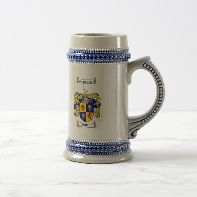 GUTHRIE FAMILIENWAPPEN - GUTHRIE WAPPEN BIERGLAS (Rechts)