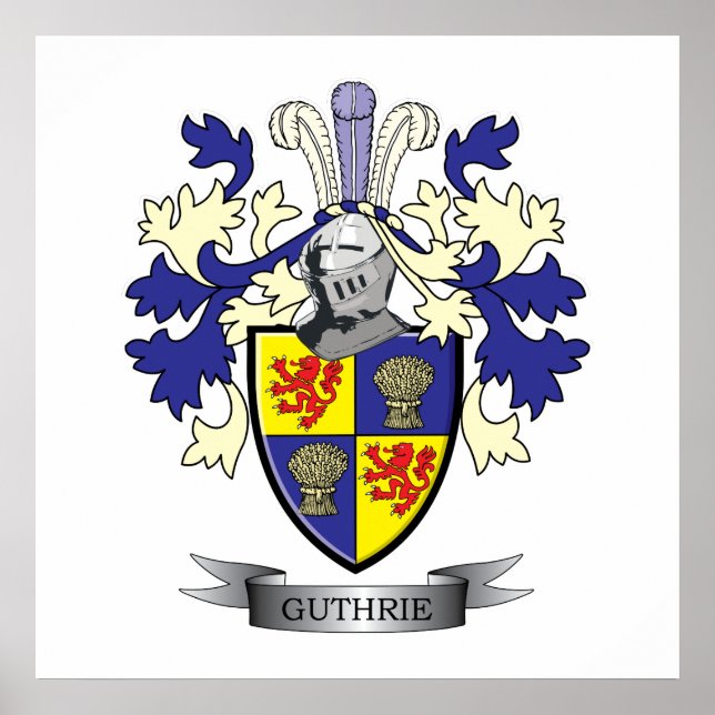 Guthrie Family Crest Coat of Arms Poster (Vorne)