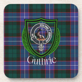 Guthrie-Schottischer-Clan-Tartan und -Wappen Getränkeuntersetzer