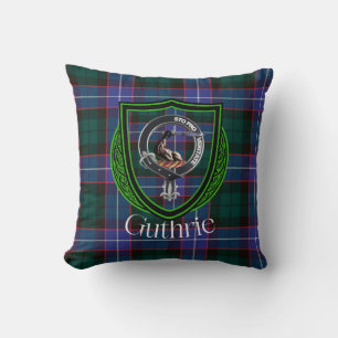 Guthrie-Schottischer-Clan-Tartan & -Wappen Kissen