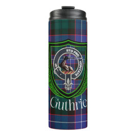 Guthrie Scottish Clan Tartan & Crest Thermosbecher