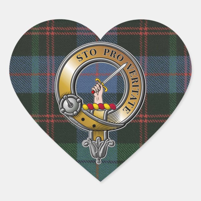 Guthrie Tartan & Abzeichen Herz-Aufkleber (Vorderseite)
