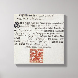 Gutschein, 1759 leinwanddruck