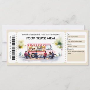 Gutschein für Food Truck Ticket Einladung