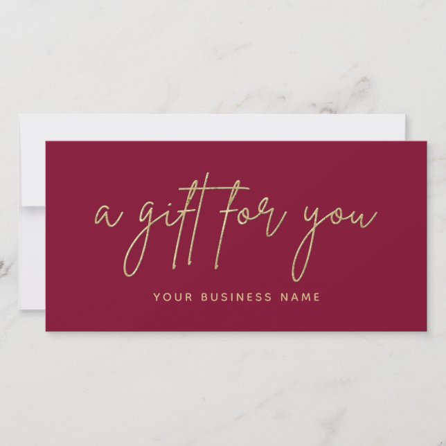 Gutschein für Gold Glitzer Script Business (Vorderseite)
