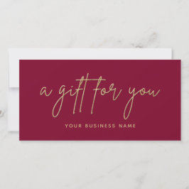 Gutschein für Gold Glitzer Script Business