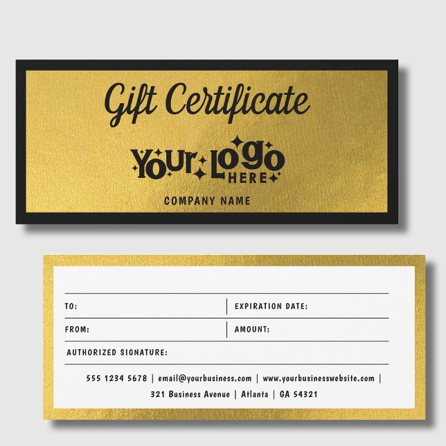 Gutschein für Gold Retro-Firmenlogos (Gold Retro Business Logo Gift Certificate Voucher)