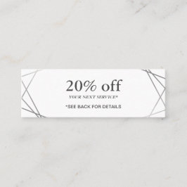 Gutschein für moderne Silver Geometric Muster Mini Visitenkarte