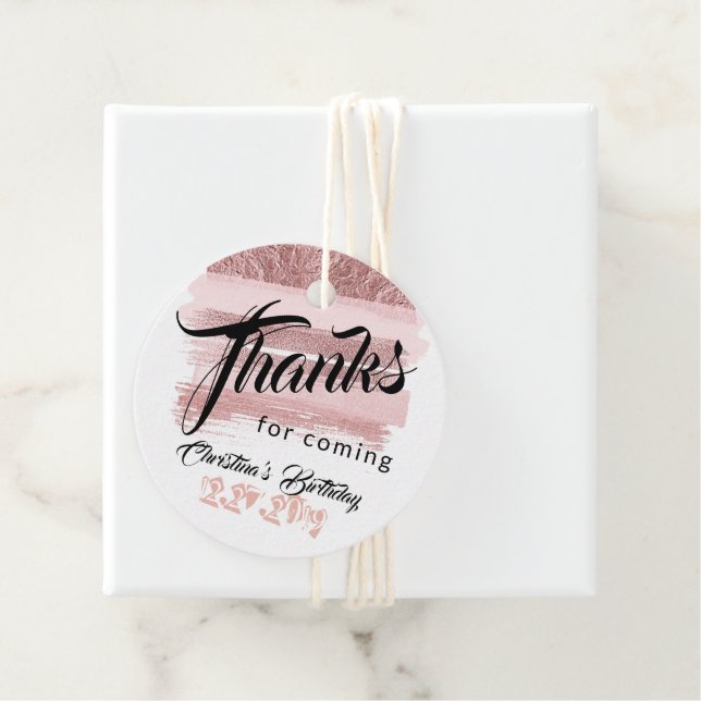 Gutschein | Rose Gold Glitzer Pinsel Glitz Geschenkanhänger (Beispiel)