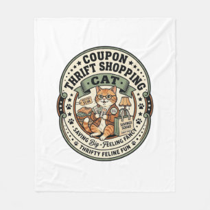 Gutschein-Spar-Shopping-Katze Gutschein-Spar-Shopp Fleecedecke