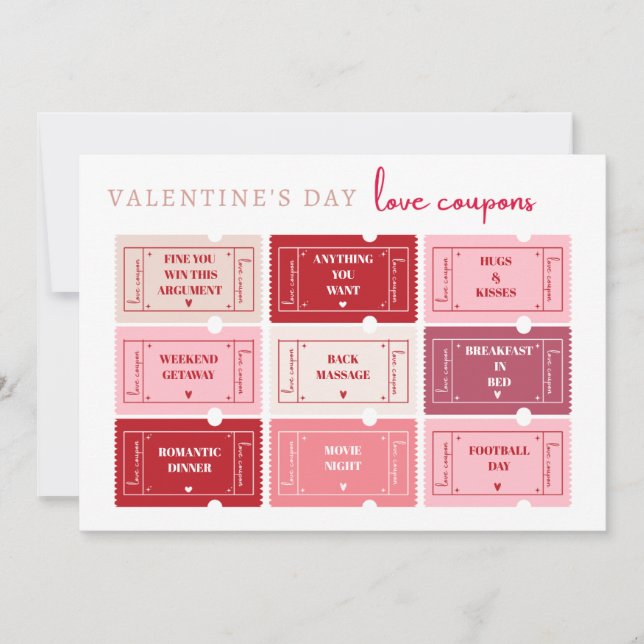 Gutscheinkarte für den Valentinstag Einladung (Vorderseite)