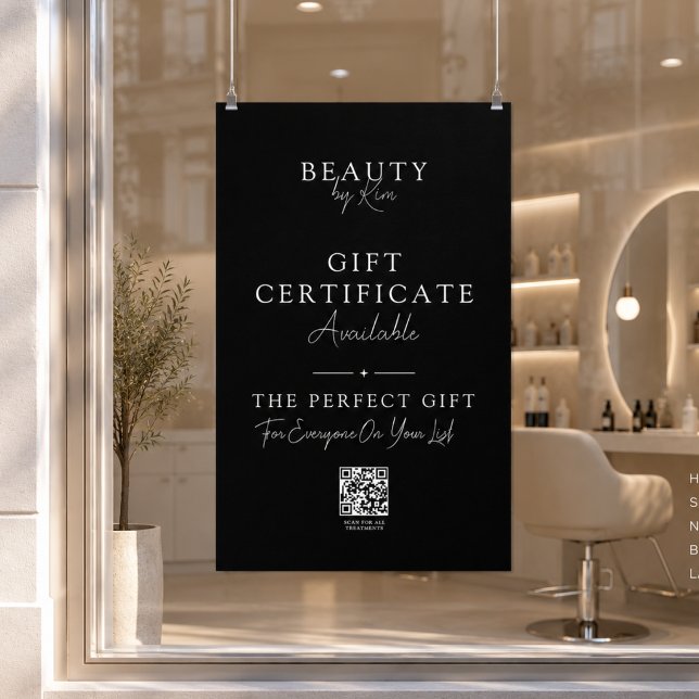Gutscheinposter mit QR-Code für Salons Poster (Salon Gift Certificate Promo Poster with QR Code)