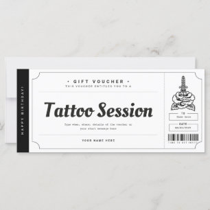 Gutscheinschein für Tattoo-Geschenkgutscheine
