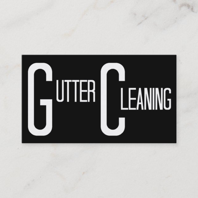 Gutter Cleaning Black Simple Business Card Visitenkarte (Vorderseite)