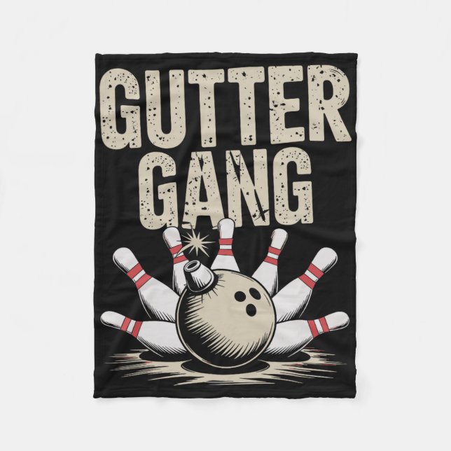 Gutter Gang Bowling 1  Fleecedecke (Vorderseite)