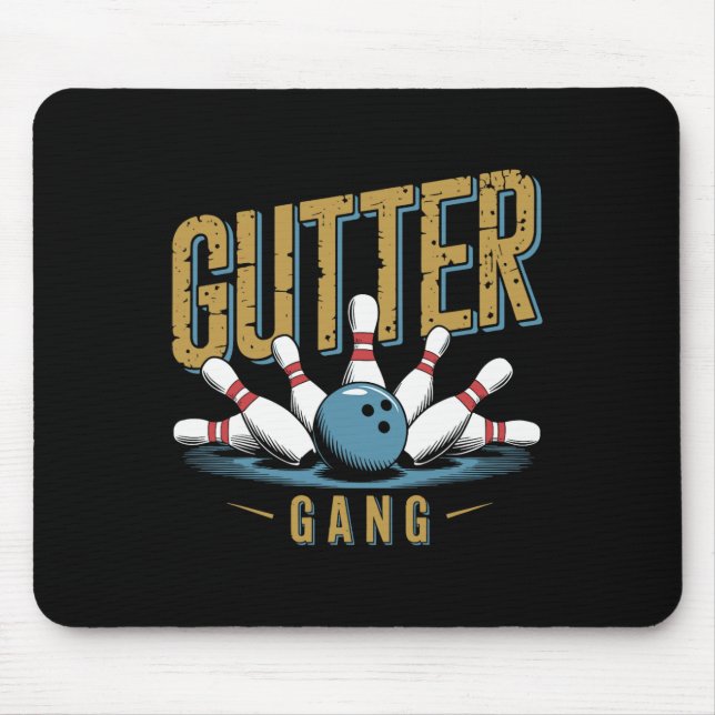 Gutter Gang Bowling Lustiger Bowler 1  Mousepad (Vorne)