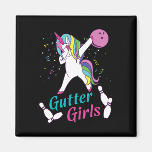 Gutter Girls Einhorn Bowling Team Liga Nacht Oder  Magnet