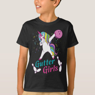 Gutter Girls Einhorn Bowling Team Liga Nacht Oder  T-Shirt