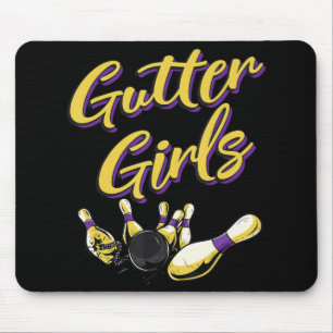 Gutter Girls, Fun Women Girls Bowling Team Name Mousepad