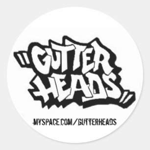 GUTTER-LOGO, myspace.com/gutterheads - autocollant