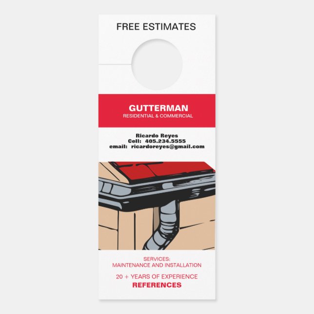 Gutter Service Free Schätzung Referenztür Türanhänger (Vorderseite)