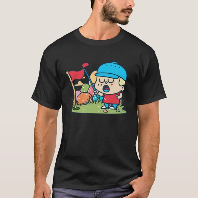 Guy Playing Golf Golf Easter T-Shirt (Vorderseite)