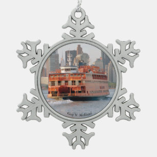 Guy V. Molinari Kugel- oder Schneeflockenornament Schneeflocken Zinn-Ornament