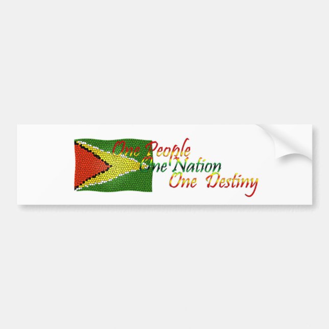 Guyana-Autoaufkleber-Flagge mit Motto Autoaufkleber (Vorne)