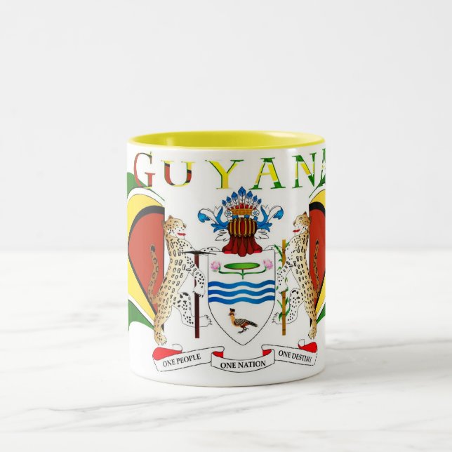 Guyana_Coat von Arms-558 Zweifarbige Tasse (Mittel)