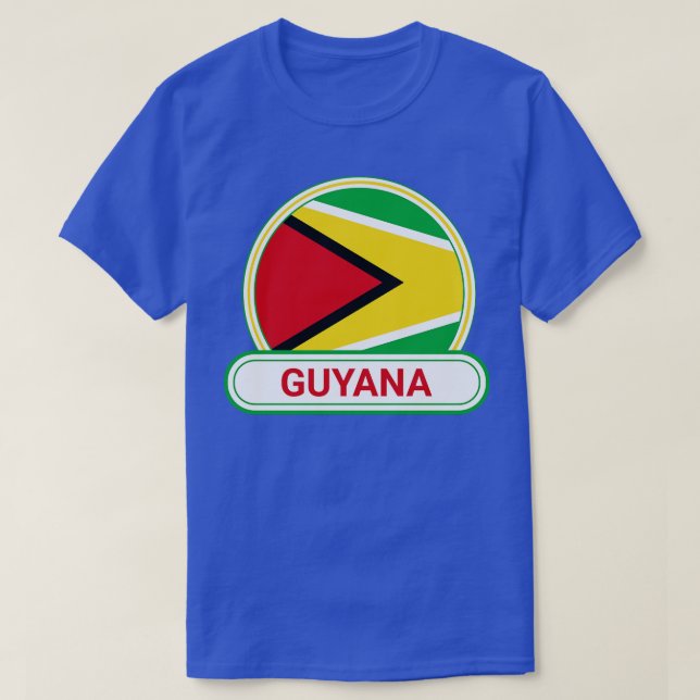 Guyana Country Abzeichen Guyana Flag T-Shirt (Design vorne)