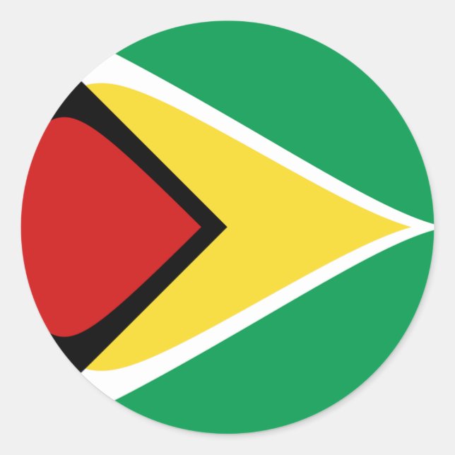 Guyana Fisheye Flag Aufkleber (Vorderseite)