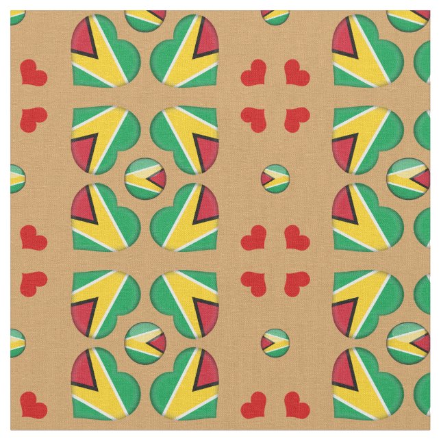 Guyana Flag & Guyana Herbstmode Stoff (Nahaufnahme)
