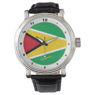 Guyana Flag & Guyana trendige Mode /Design-Uhr Armbanduhr
