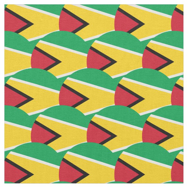 Guyana Flag & Guyana Trendy Fabric /mode Stoff (Nahaufnahme)