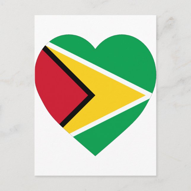 Guyana Flag Heart Postkarte (Vorderseite)